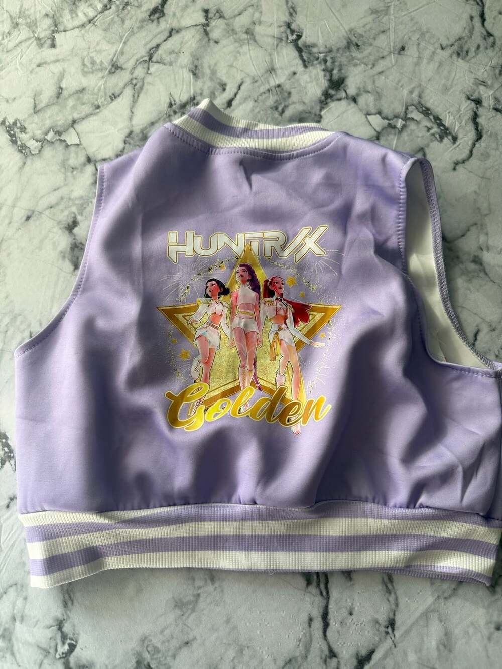 Huntrix Golden Graphic Sleeveless Varsity Cropped Vest